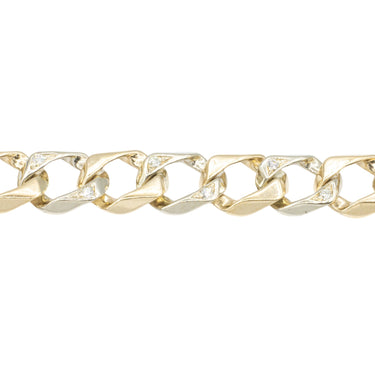 14k Two Tone Diamond Cuban Bracelet 0.82 ctw